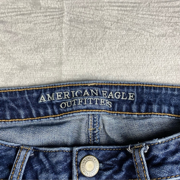 American Eagle Jeans 8 Blue Boy Crop Stretch Straight - Picture 6 of 9
